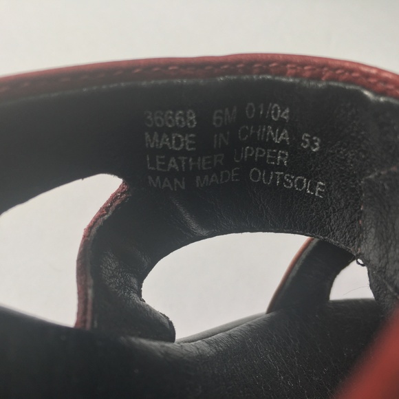 Clarks Red Leather Womens Sandals Shoes Size 6M - Picture 8 of 8